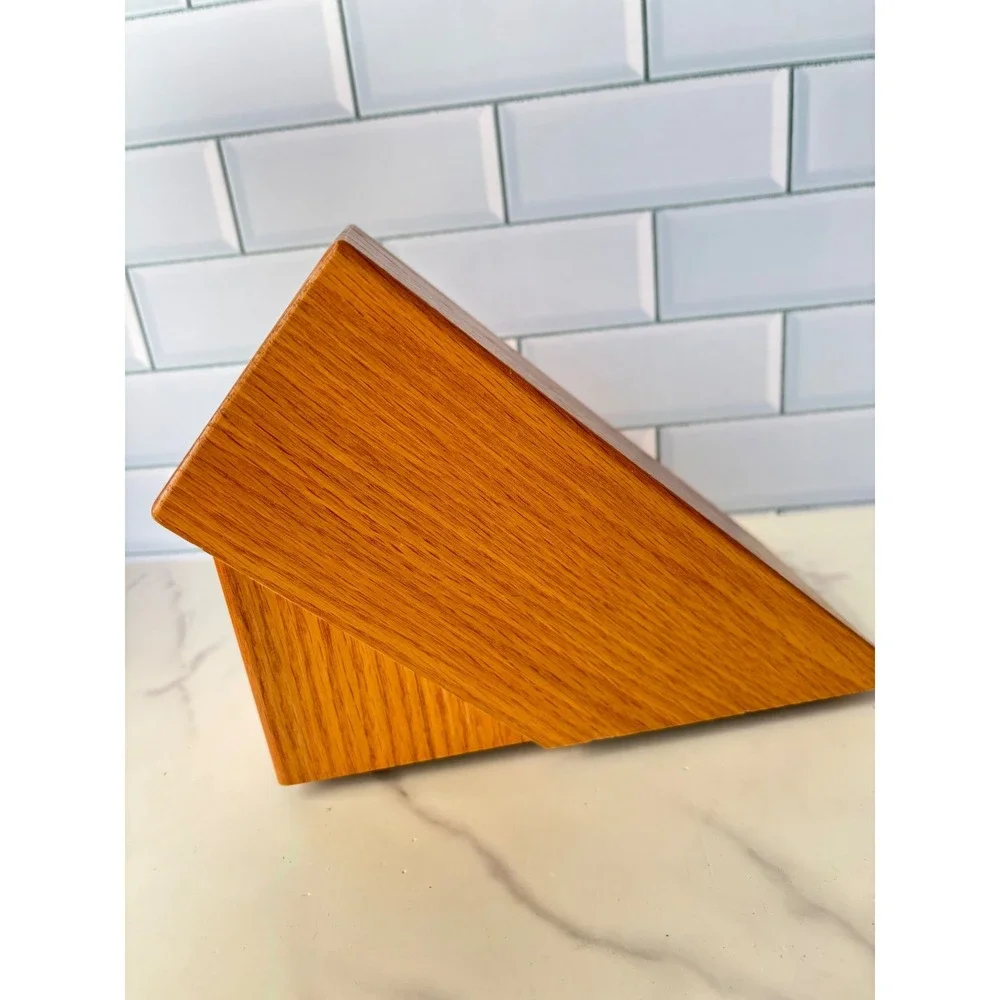 Cutco Oak Wood Knife Block 4 Slot Kitchen Cutlery‎ Storage Organizer Natural